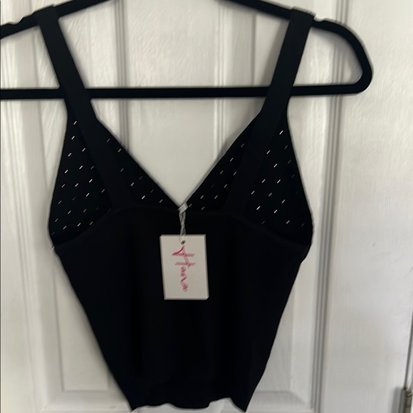 Black Embellished Bustier Tank Top - Picture 2 of 3